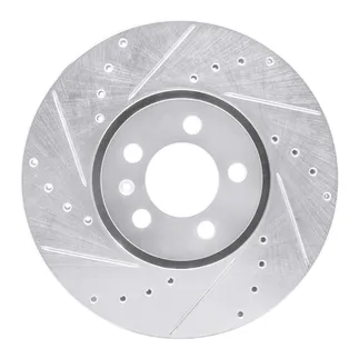 R1 Concepts EDZ-74015L Brake Rotor Drilled and Slotted Silver